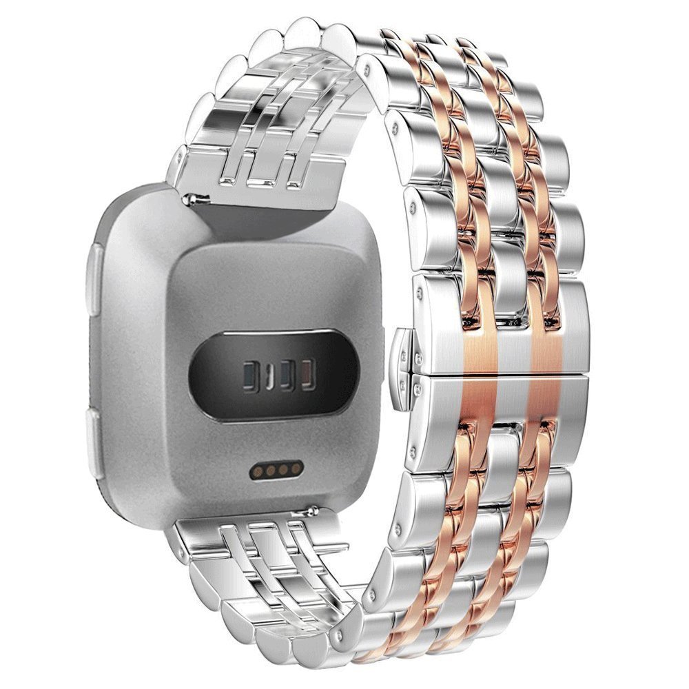 fitbit versa rose gold strap